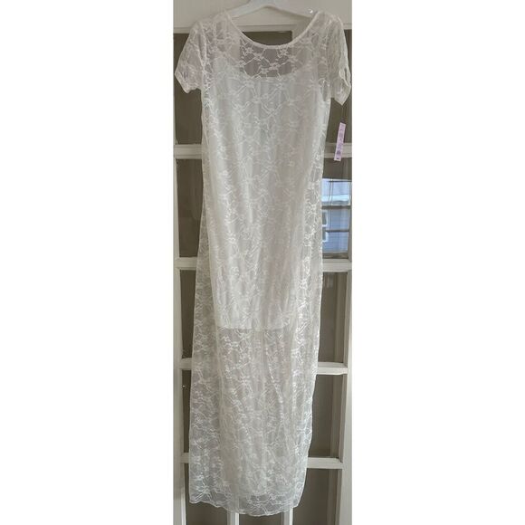 Wild fable Short Sleeve Maxi Dress -White Lace size Medium - Picture 3 of 5